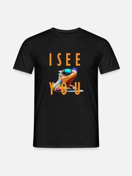 lizard I see you - Männer T-Shirt - Schwarz