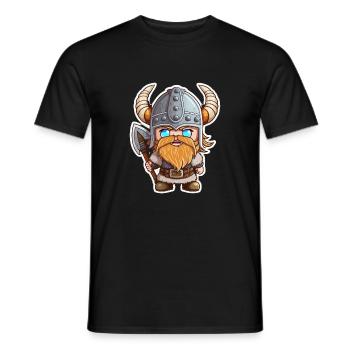 Eriks Expeditionen: Cartoon-Wikinger Erik - Männer T-Shirt - Schwarz - Vorne - AI Model Male 178 light (178cm)