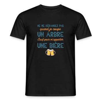 Bûcheron cadeau humour homme tronçonneuse noël - T-shirt homme - noir - Devant - AI Model Male 178 light (178cm)