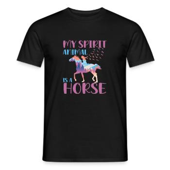My spirit animal is a horse funny gift horse lover - T-shirt homme - noir - Devant - AI Model Male 178 light (178cm)