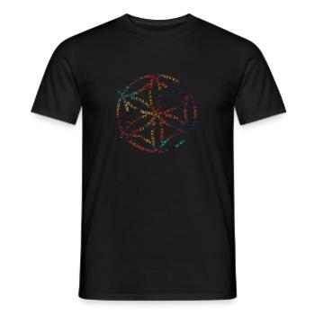 Fleurs de vie, idée cadeau de géométrie sacrée - T-shirt homme - noir - Devant - AI Model Male 178 light (178cm)