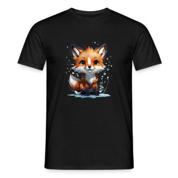 Kleiner süßer Fuchs - Männer T-Shirt - Schwarz - Vorne - AI Model Male 178 light (178cm)