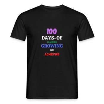 100 Days Of Learning Growing And Achieving - Men's T-Shirt - black - Front - AI Model Male 178 light (178cm)