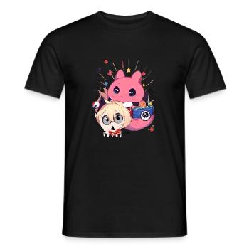 Otaku Anime Manga Japon Animaux Hamster Rose Gothique - T-shirt homme - noir - Devant - AI Model Male 178 light (178cm)