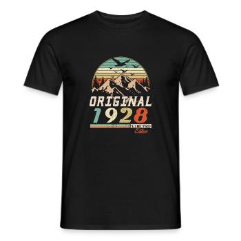 1928 vintage anniversaire rétro vintage cadeau - T-shirt homme - noir - Devant - AI Model Male 178 light (178cm)