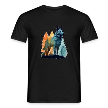 Hund in der Wildnis - Männer T-Shirt - Schwarz - Vorne - AI Model Male 178 light (178cm)