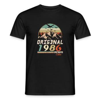 1986 vintage anniversaire rétro vintage cadeau - T-shirt homme - noir - Devant - AI Model Male 178 light (178cm)