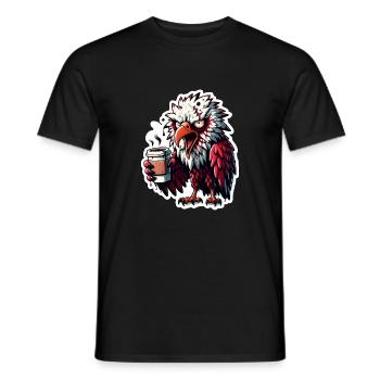 Geier als Morgenmuffel vor dem 1. Kaffee - Männer T-Shirt - Schwarz - Vorne - AI Model Male 178 light (178cm)