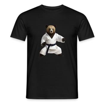 Karateka Bear - Men's T-Shirt - black - Front - AI Model Male 178 light (178cm)