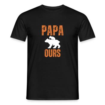 Papa Ours cadeau fête des pères - T-shirt homme - noir - Devant - AI Model Male 178 light (178cm)