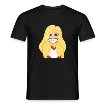Blonde Frau verliebt - Männer T-Shirt - Schwarz - Vorne - AI Model Male 178 light (178cm)