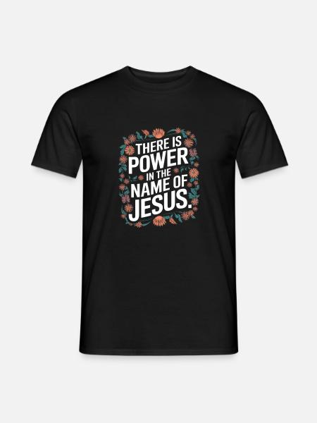 Jesus gibt Kraft Geschenk für Christen Klassisches - Männer T-Shirt - Schwarz