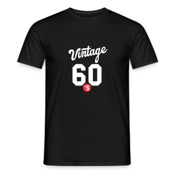 Vintage 60s 1960s - T-shirt homme - noir - Devant - AI Model Male 178 light (178cm)