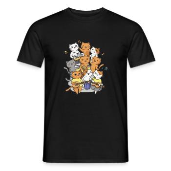 Des chats heureux qui font du bruit - T-shirt homme - noir - Devant - AI Model Male 178 light (178cm)