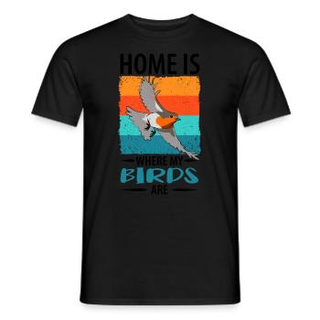 Observation des oiseaux Oiseaux Observation des oiseaux Oiseaux - T-shirt homme - noir - Devant - AI Model Male 178 light (178cm)