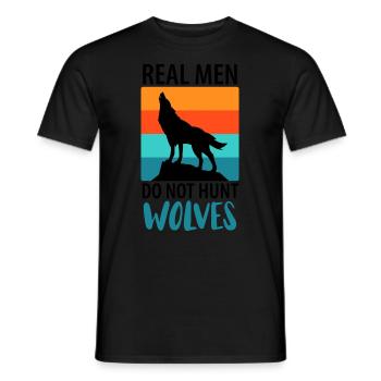 Wolf Wolves Wolf Pack - Men's T-Shirt - black - Front - AI Model Male 178 light (178cm)