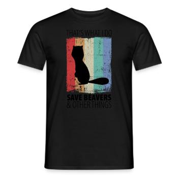 Castor - T-shirt homme - noir - Devant - AI Model Male 178 light (178cm)