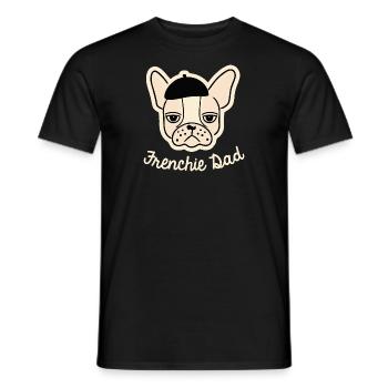 Frenchie Dad Bulldog Vintage Dog Papa Cadeau - T-shirt homme - noir - Devant - AI Model Male 178 light (178cm)