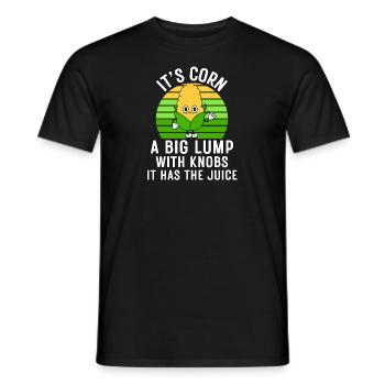 Retro Funny Corn - Es hat den Saft Es ist Mais - Männer T-Shirt - Schwarz - Vorne - AI Model Male 178 light (178cm)