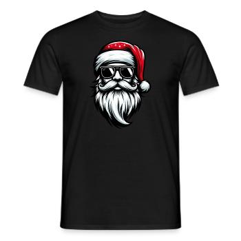 Santa Claus Head Portrait with Sunglasses Cool - Men's T-Shirt - black - Front - AI Model Male 178 light (178cm)