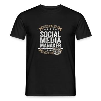 Social Media Manager Premium Quality Approuvé - T-shirt homme - noir - Devant - AI Model Male 178 light (178cm)