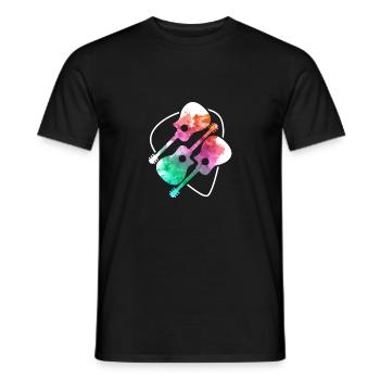 3 Colorful Guitars - Männer T-Shirt - Schwarz - Vorne - AI Model Male 178 light (178cm)