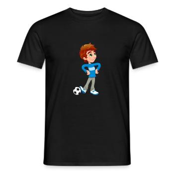 Boy Joueur de football - T-shirt homme - noir - Devant - AI Model Male 178 light (178cm)