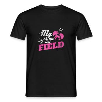 My heart is on the football field - gift - Men's T-Shirt - black - Front - AI Model Male 178 light (178cm)