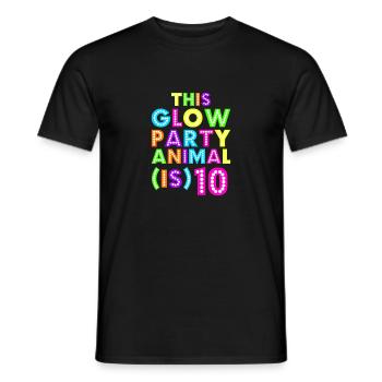 Glow Party Animal10 - Men's T-Shirt - black - Front - AI Model Male 178 light (178cm)