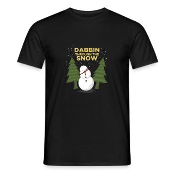 Dabbing snowman / gift - Men's T-Shirt - black - Front - AI Model Male 178 light (178cm)