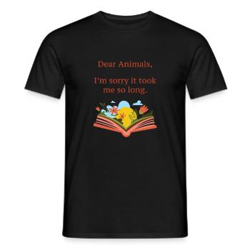 Je suis désolé qu'il ait fallu si longtemps | végétalien - T-shirt homme - noir - Devant - AI Model Male 178 light (178cm)