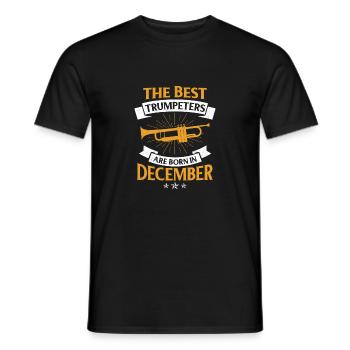 Die Besten Trompeter sind im Dezember geboren - Männer T-Shirt - Schwarz - Vorne - AI Model Male 178 light (178cm)