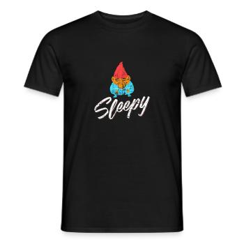 Sleepy Nain Distressed - T-shirt homme - noir - Devant - AI Model Male 178 light (178cm)