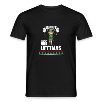 Elf Merry Liftmas bodybuilder Fitness Sports - T-shirt homme - noir - Devant - AI Model Male 178 light (178cm)