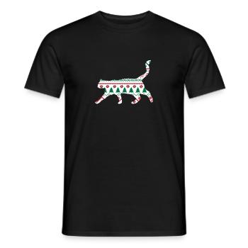 Cute Christmas Cat Katze Weihnachten Geschenk Xmas - Männer T-Shirt - Schwarz - Vorne - AI Model Male 178 light (178cm)
