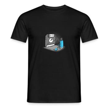 USB floppy disk retro - Men's T-Shirt - black - Front - AI Model Male 178 light (178cm)