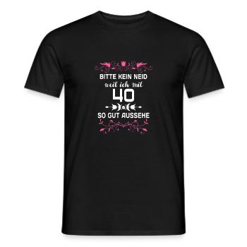 Geburtstag 40 · T-Shirt · Geburtstag · Geburt - Männer T-Shirt - Schwarz - Vorne - AI Model Male 178 light (178cm)