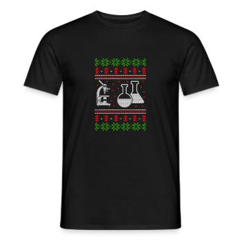 chemistry experiment ugly christmas jumper - Männer T-Shirt - Schwarz - Vorne - AI Model Male 178 light (178cm)