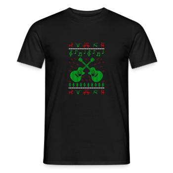 guitare laid poison cavalier noël - T-shirt homme - noir - Devant - AI Model Male 178 light (178cm)
