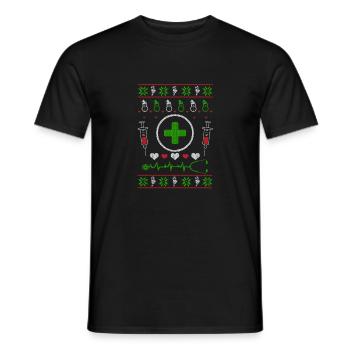 Krankenschwester Pflegeberuf Ugly Christmas - Männer T-Shirt - Schwarz - Vorne - AI Model Male 178 light (178cm)