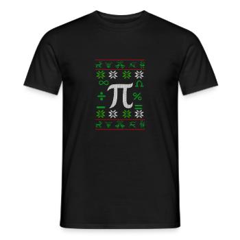 Mathematician Pi Ugly Christmas gift - Men's T-Shirt - black - Front - AI Model Male 178 light (178cm)