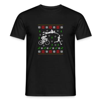 Ugly Christmas Triathlon Jumper - Männer T-Shirt - Schwarz - Vorne - AI Model Male 178 light (178cm)