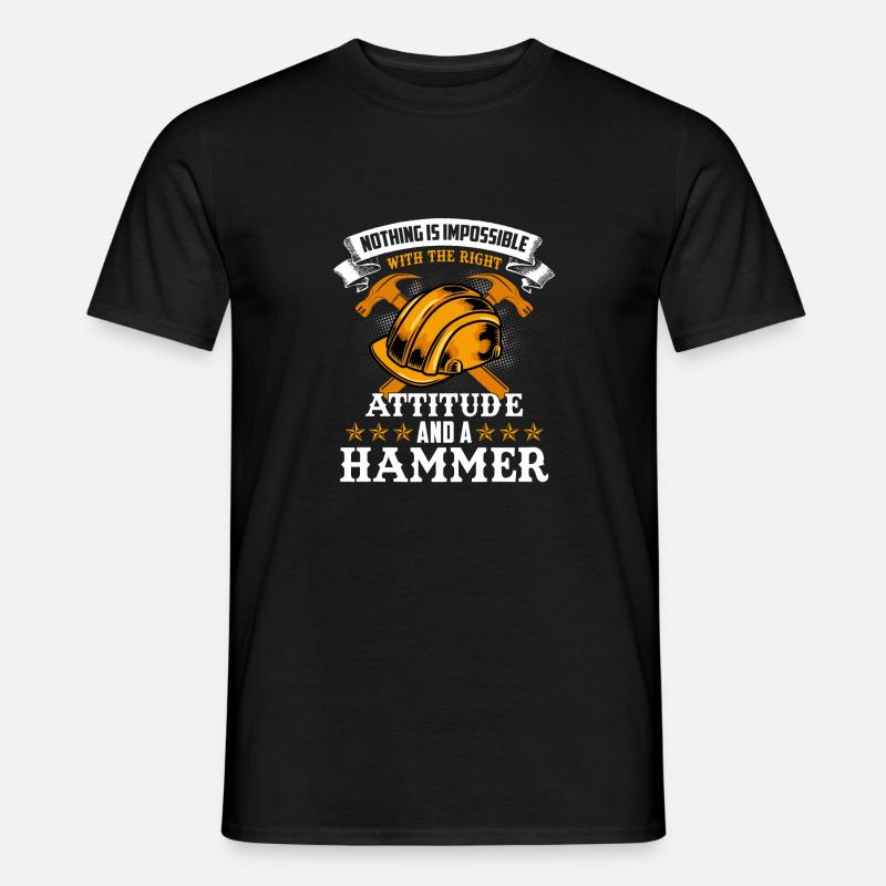 construction worker hammer - Men's T-Shirt - black