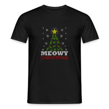 Meowy d'arbre de Noël T-shirt vilain - T-shirt homme - noir - Devant - AI Model Male 178 light (178cm)