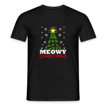Meowy Arbre de Noël - T-shirt homme - noir - Devant - AI Model Male 178 light (178cm)