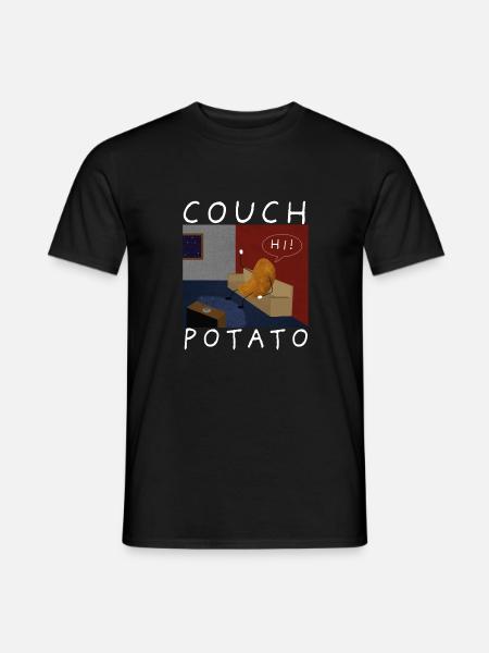 Lazy Couch Potato Potato Living Design - Mænd T-shirt - sort