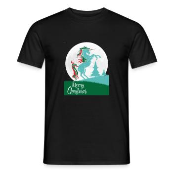 cadeau shirt licorne Joyeux Noël - T-shirt homme - noir - Devant - AI Model Male 178 light (178cm)