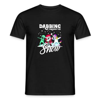 Dabbing Santa Dab Einhorn Alien Weihnachten Gesche - Männer T-Shirt - Schwarz - Vorne - AI Model Male 178 light (178cm)