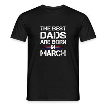 Les meilleurs papas sont né en Mars comme un cadeau - T-shirt homme - noir - Devant - AI Model Male 178 light (178cm)