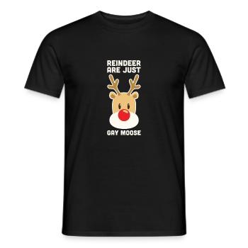 Renne sont juste Gay Gay Moose Noël Gay Pride - T-shirt homme - noir - Devant - AI Model Male 178 light (178cm)